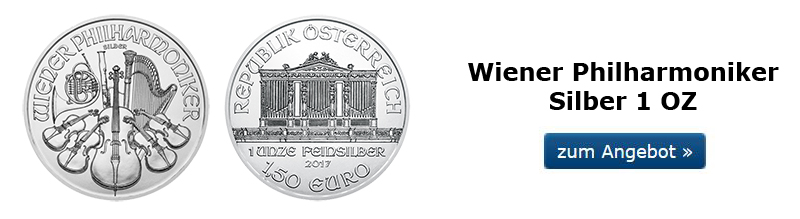 Wiener Philharmoniker Silber kaufen - Jahrgang 2017 in der Stückelung 1 oz. Vorder- und Rückseite der beliebten Silbermünze
